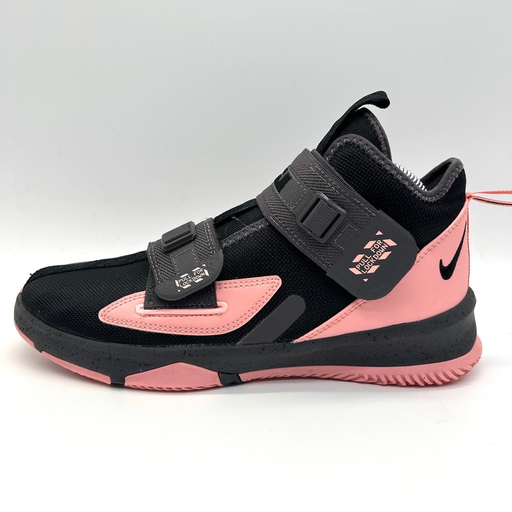 Nike LeBron Soldier 13 Shoes‎ Kids 7Y Black Bleached Coral Sneakers Basketball